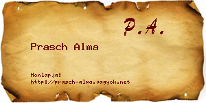 Prasch Alma névjegykártya